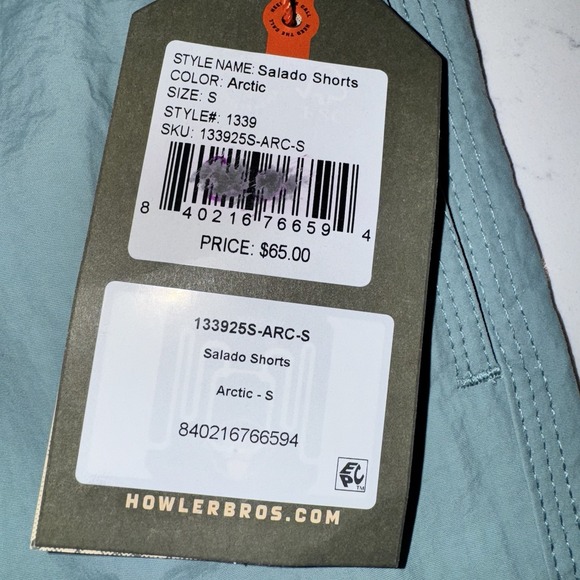 Howler Bros Shorts Men's Small Blue Arctic Salado 7" *FLAW*  Nylon Outdoor NWT - Picture 6 of 9